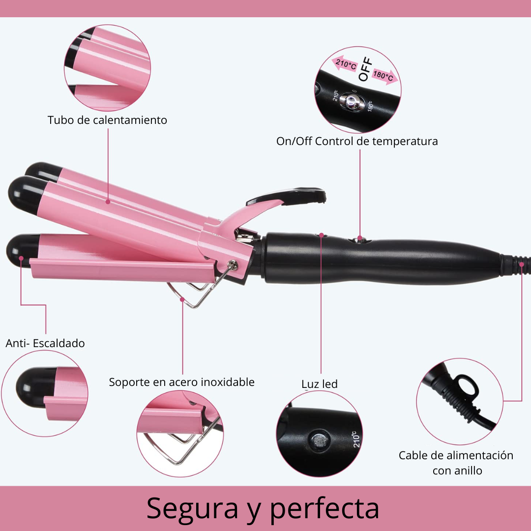 Rizadora tres tubos ondas de sirena