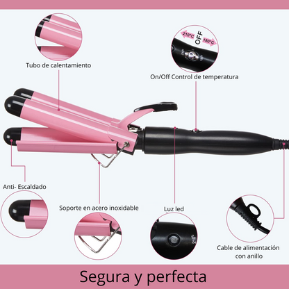 Rizadora tres tubos ondas de sirena